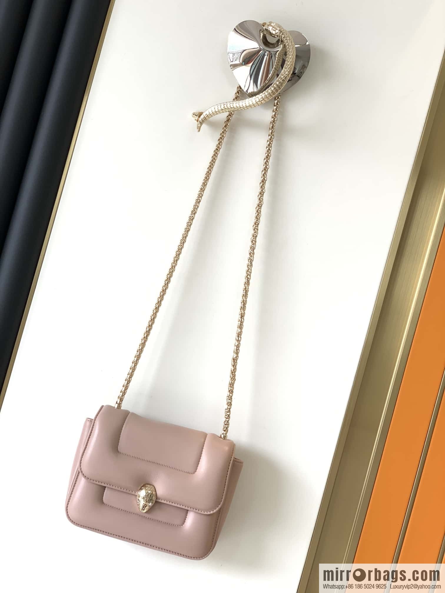 BVLGARI Bulgari joint design limited edition Mary Katrantzou snakehead bag 291071 pink 19cm