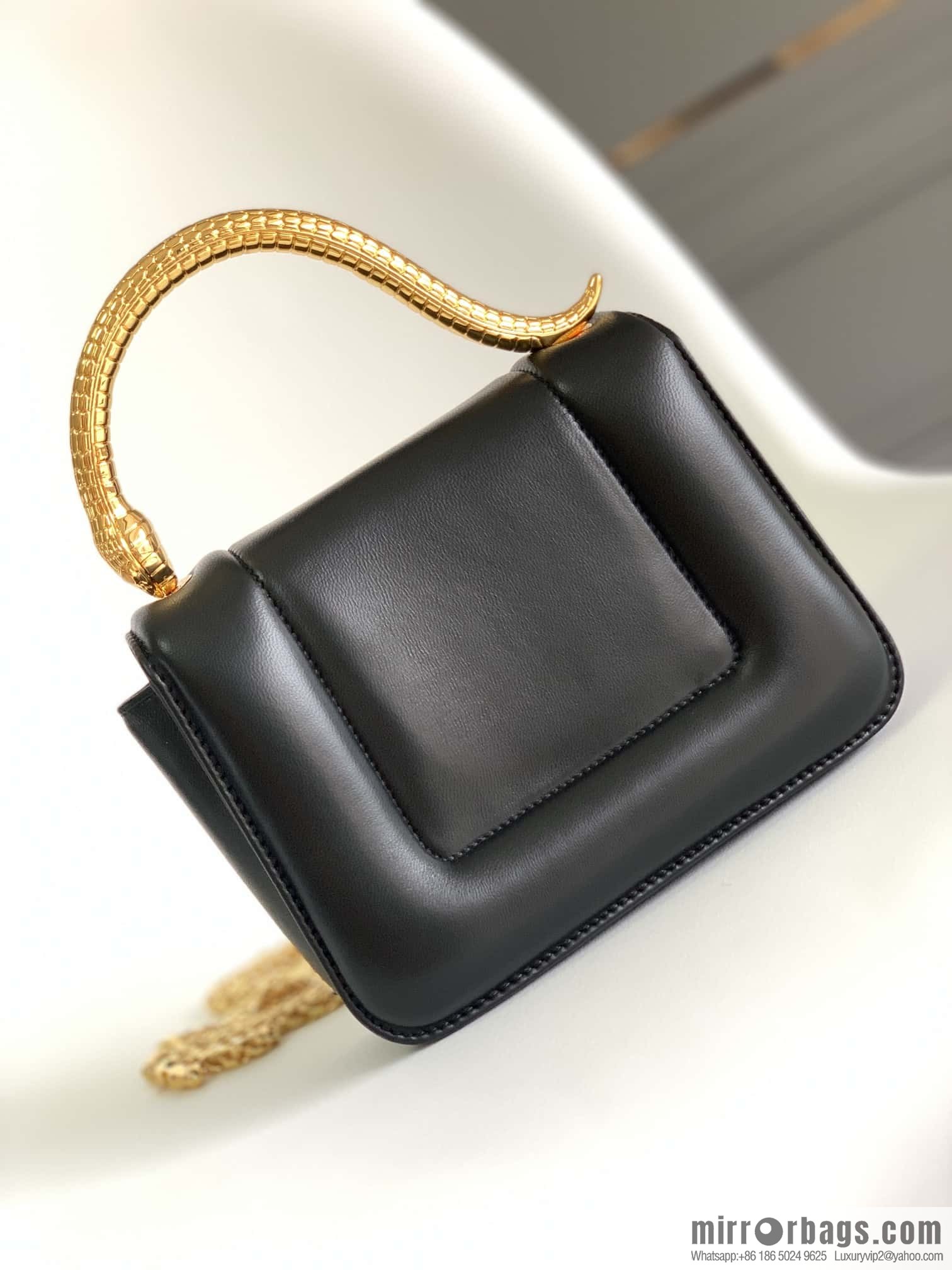 BVLGARI Bulgari joint design limited edition Mary Katrantzou snakehead bag 291071 black 19cm