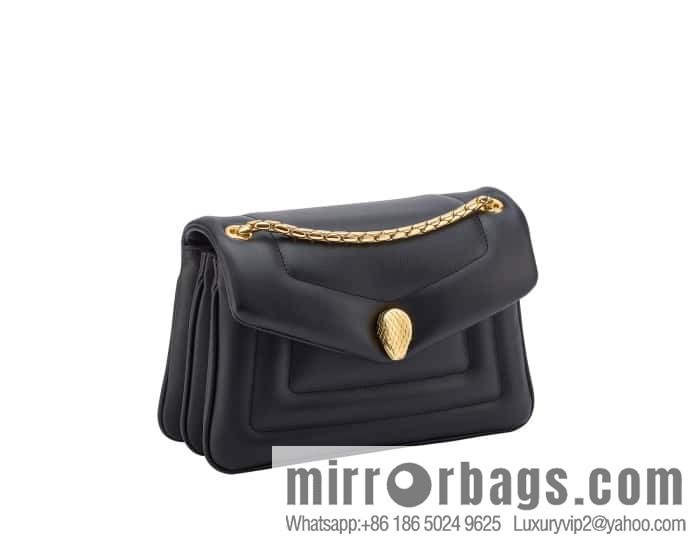 BVLGARI Bulgari SERPENTI REVERSE Small shoulder bag 292123 black 22CM