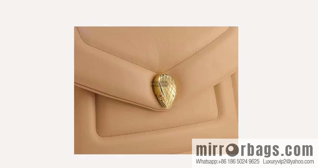 BVLGARI Bulgari SERPENTI REVERSE Small Shoulder Bag 292123 Apricot 22CM