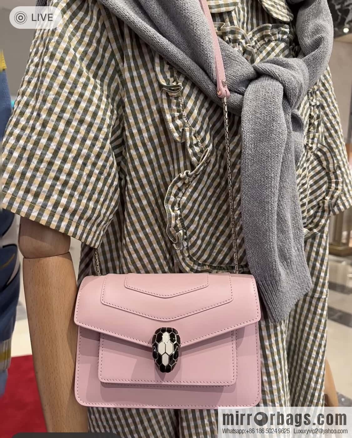 BVLGARI Bulgari Serpenti Forever crossbody bag 289672 Jasmine quartz pink 19CM