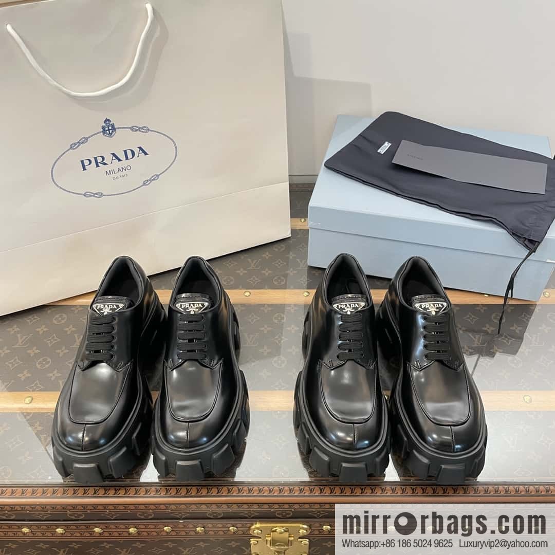 PRADA PRADA Triangle Standard Band Saw Gear, Platform Muffin Shoes