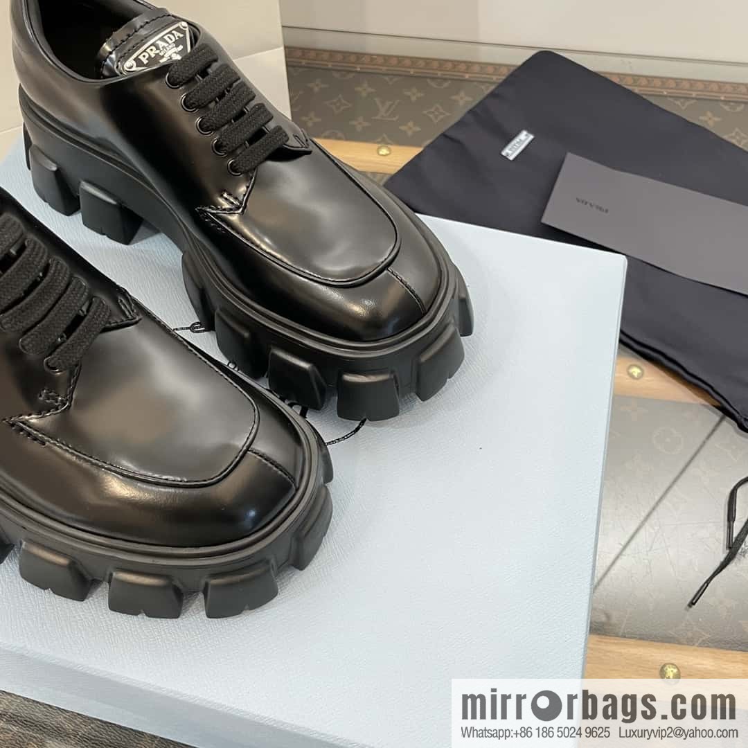 PRADA PRADA Triangle Standard Band Saw Gear, Platform Muffin Shoes