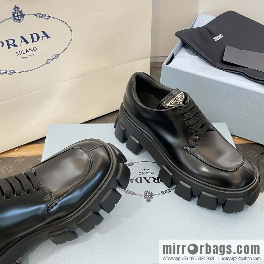 PRADA PRADA Triangle Standard Band Saw Gear, Platform Muffin Shoes