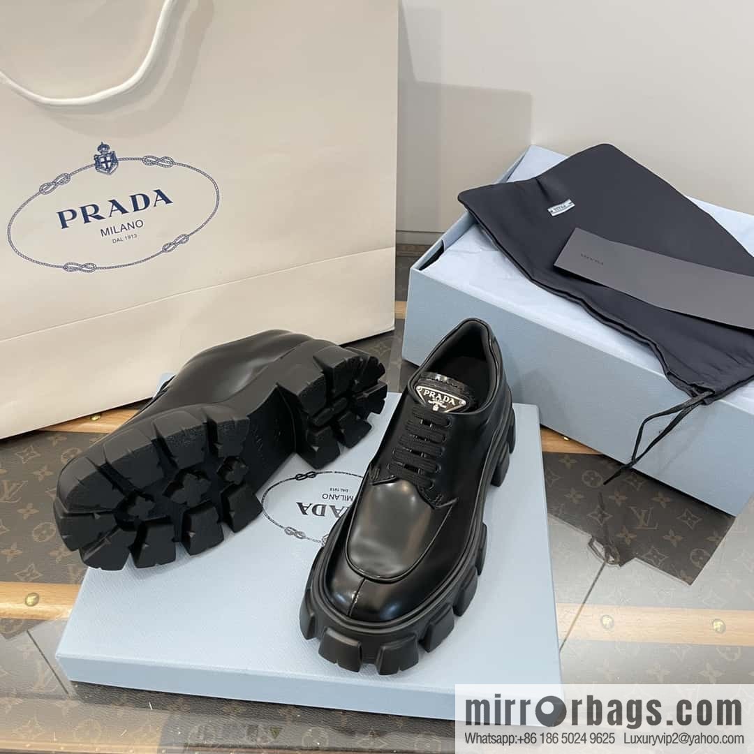 PRADA PRADA Triangle Standard Band Saw Gear, Platform Muffin Shoes