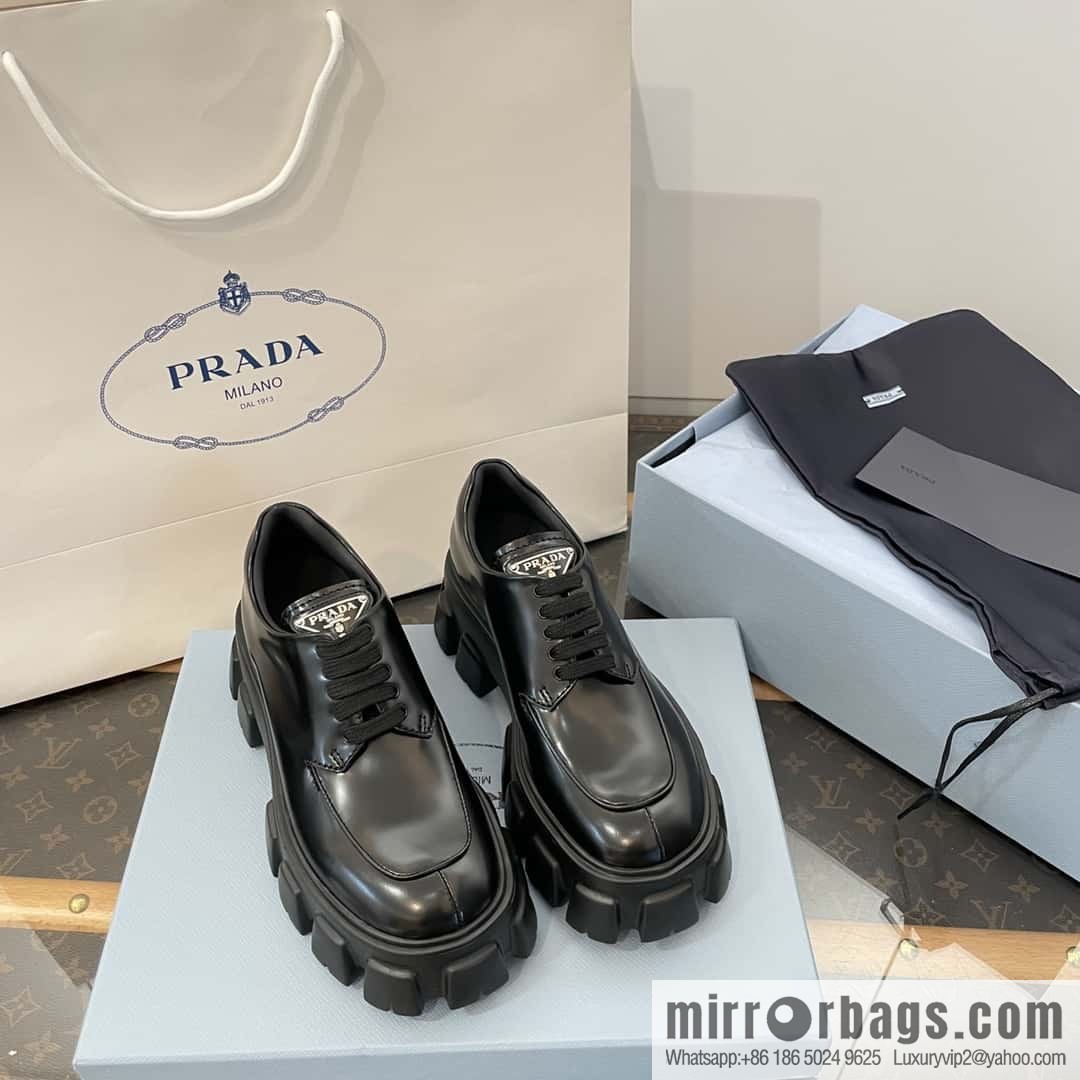 PRADA PRADA Triangle Standard Band Saw Gear, Platform Muffin Shoes