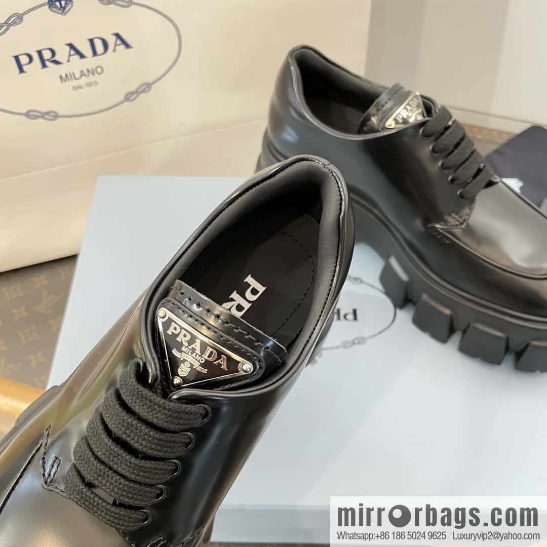 PRADA PRADA Triangle Standard Band Saw Gear, Platform Muffin Shoes