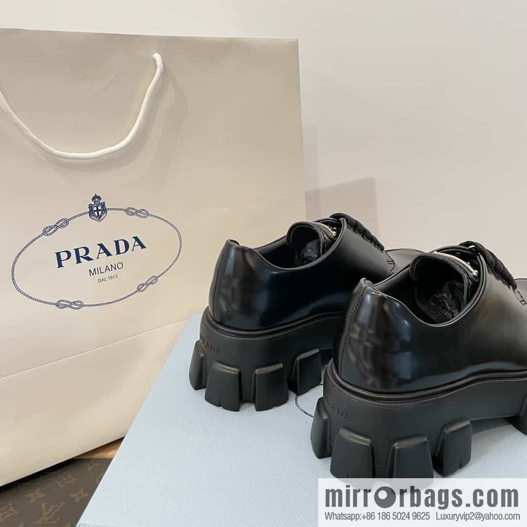 PRADA PRADA Triangle Standard Band Saw Gear, Platform Muffin Shoes