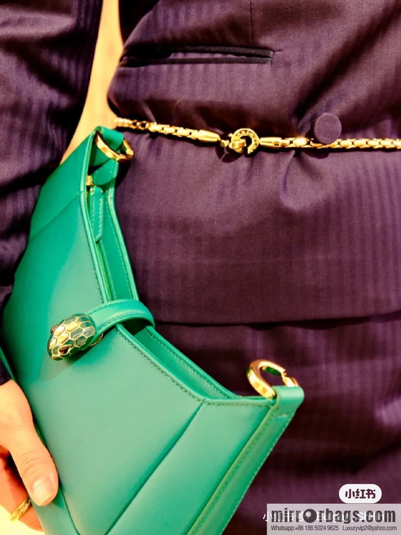 BVLGARI Bulgari SERPENTI BAIA series small shoulder bag 293208 emerald 27CM