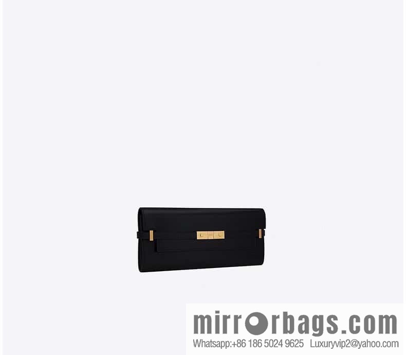 SAINT LAURENT YSL 𝗠𝗮𝗻𝗵𝗮𝘁𝘁𝗮𝗻 𝗖𝗹𝘂𝘁𝗰𝗵_ clutch bag 695949 black toothpick pattern