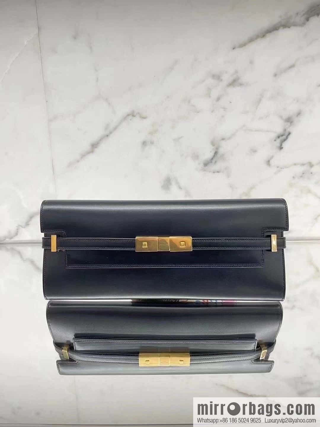 SAINT LAURENT YSL 𝗠𝗮𝗻𝗵𝗮𝘁𝘁𝗮𝗻 𝗖𝗹𝘂𝘁𝗰𝗵_ clutch bag 695949 black toothpick pattern