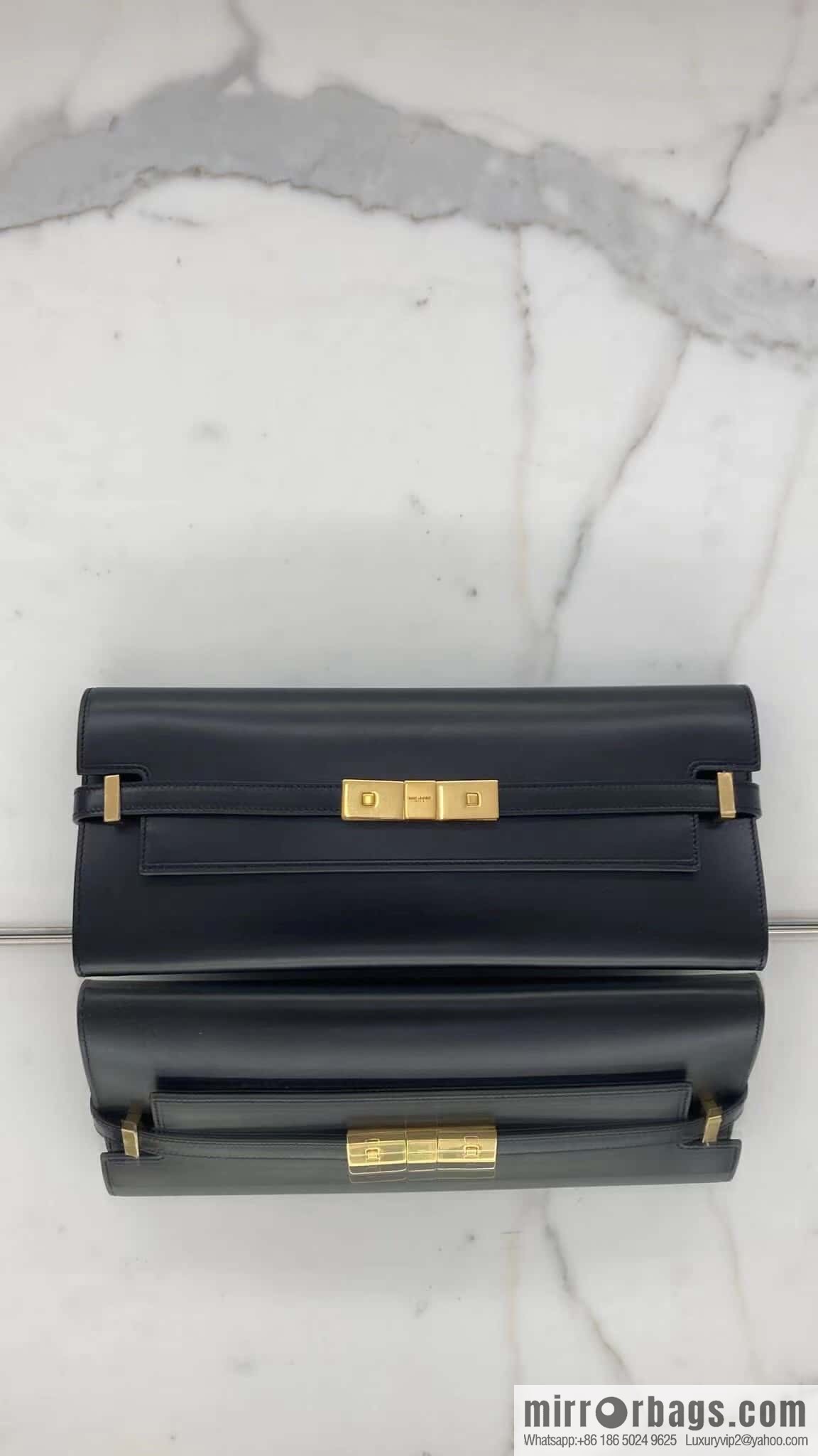 SAINT LAURENT YSL 𝗠𝗮𝗻𝗵𝗮𝘁𝘁𝗮𝗻 𝗖𝗹𝘂𝘁𝗰𝗵_ clutch bag 695949 black toothpick pattern