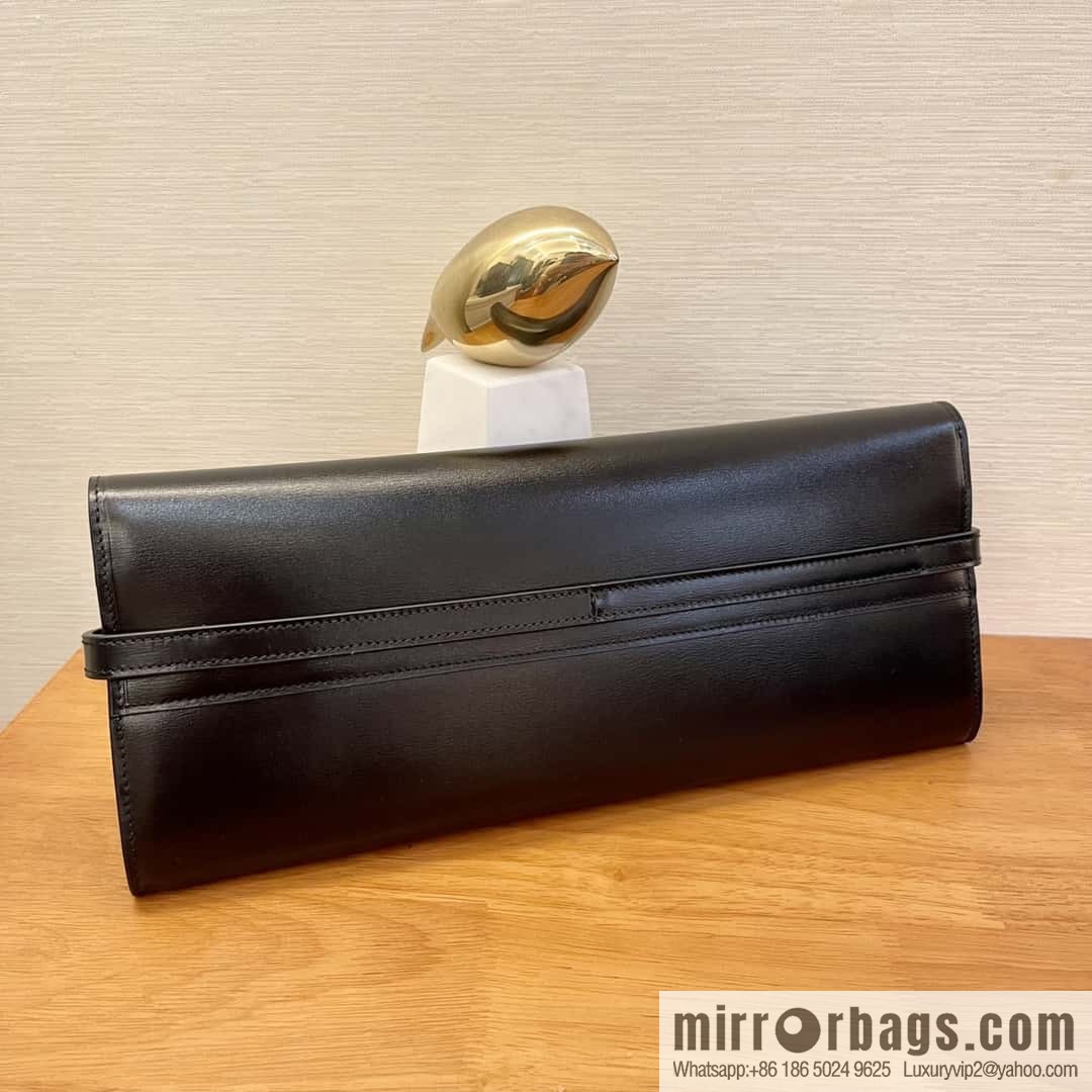 SAINT LAURENT YSL 𝗠𝗮𝗻𝗵𝗮𝘁𝘁𝗮𝗻 𝗖𝗹𝘂𝘁𝗰𝗵_ clutch bag 695949 black toothpick pattern