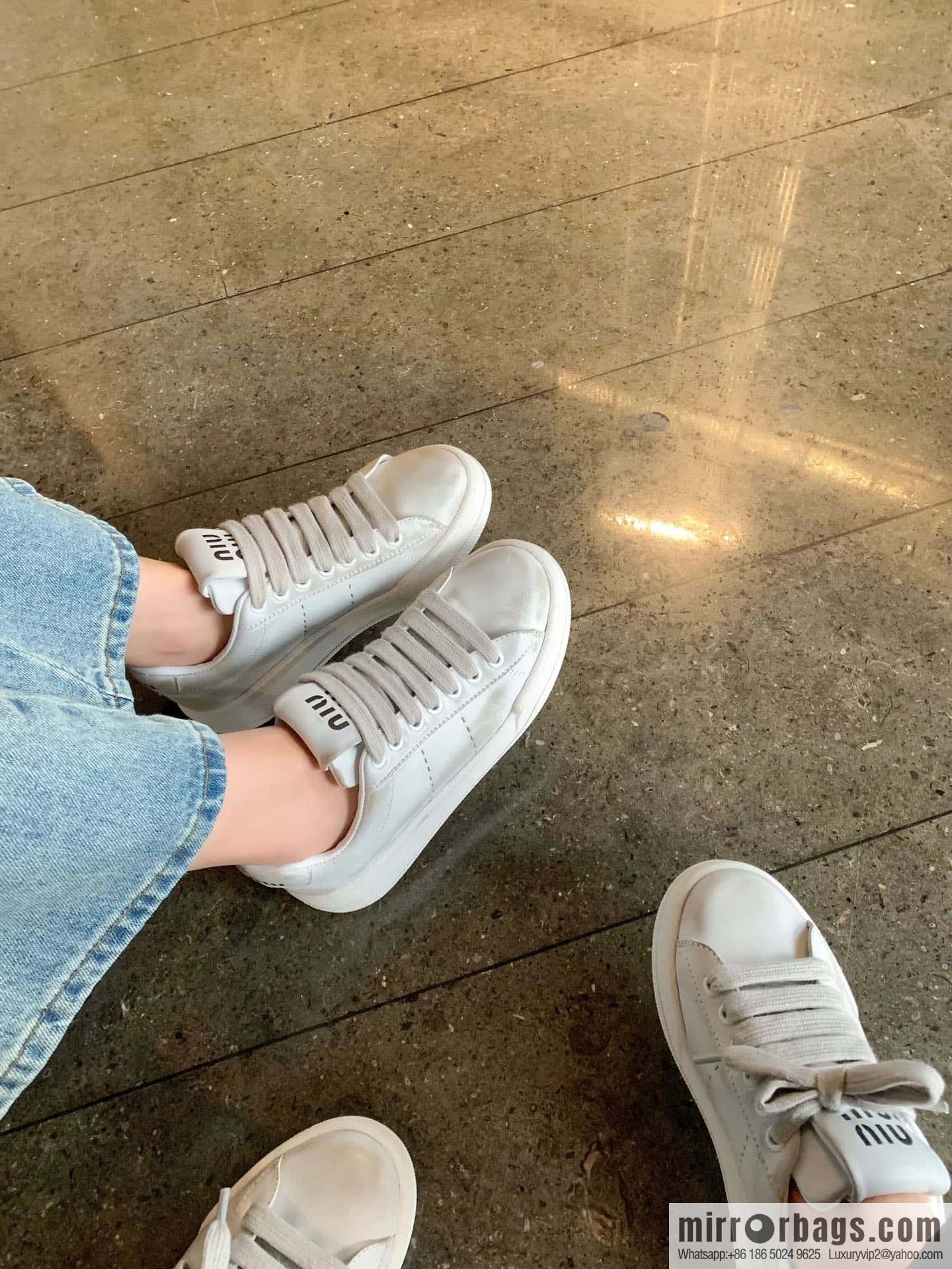 MIUMIU Miao Miao Old dirty casual sports little white shoes