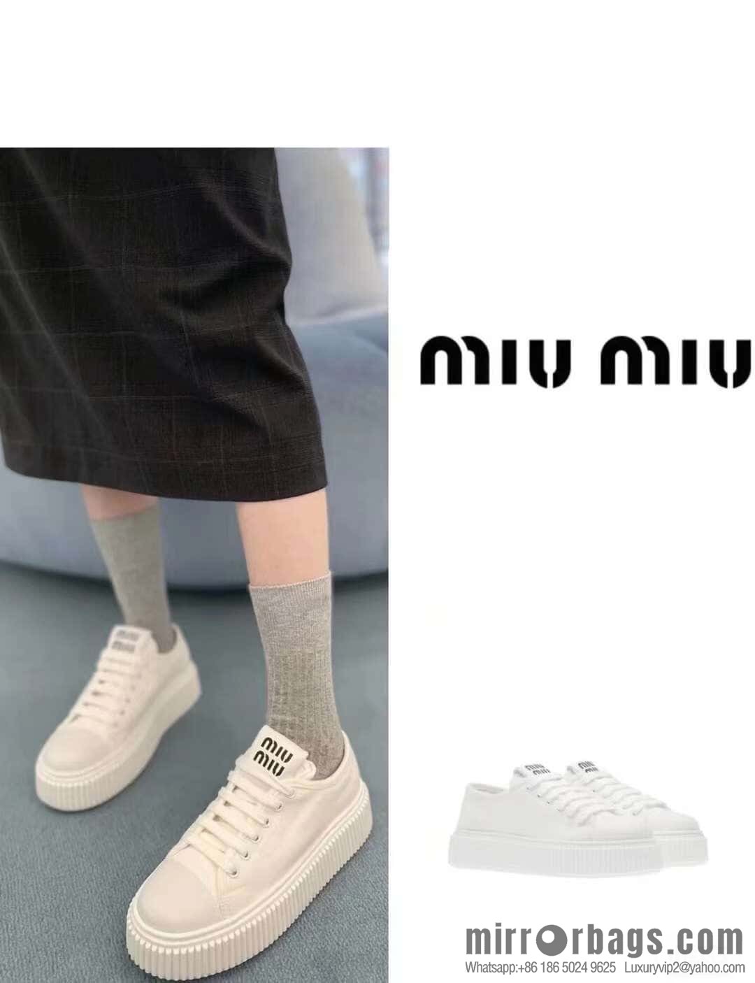 MIUMIU Miu Miu spring summer canvas platform sports cookie shoes