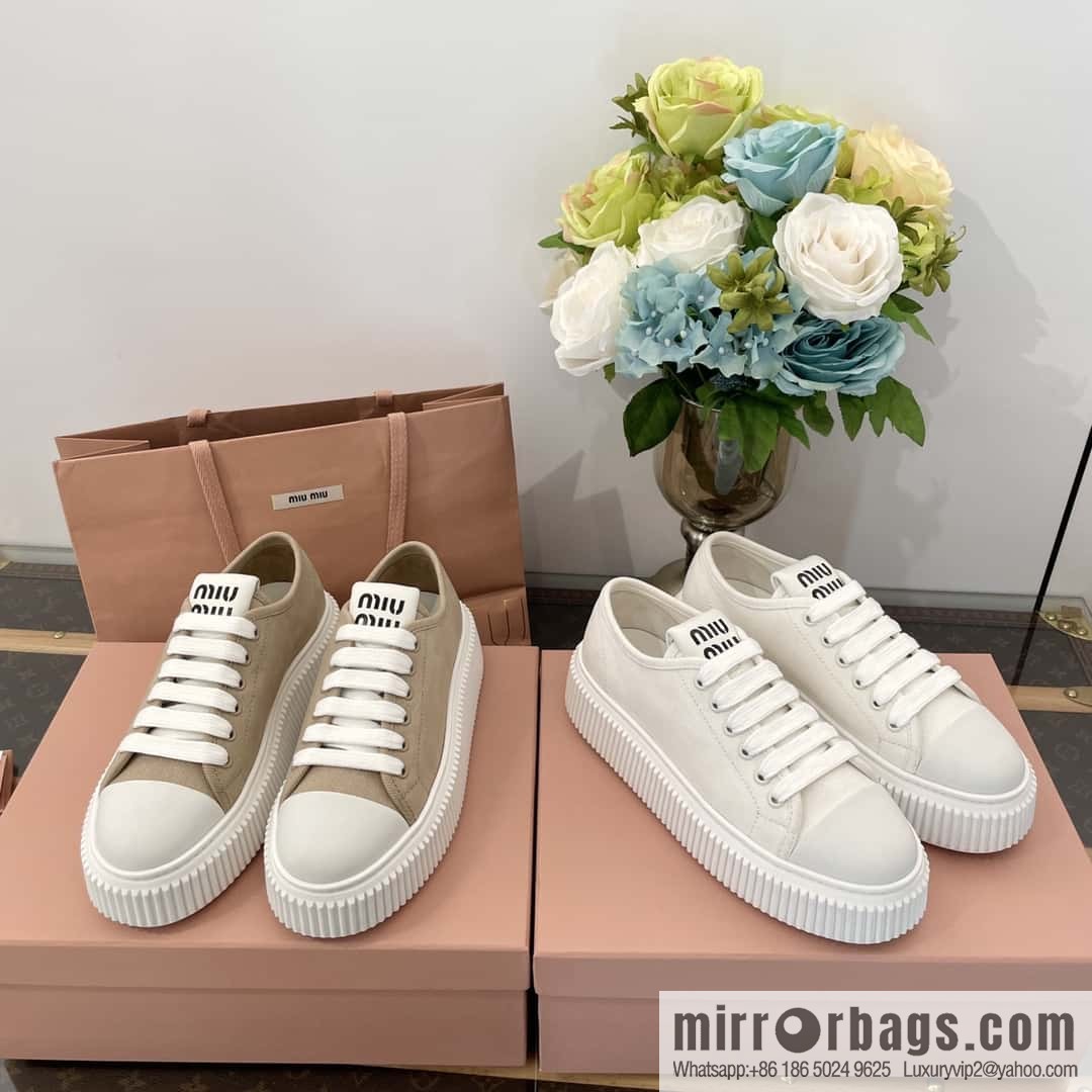 MIUMIU Miu Miu spring summer canvas platform sports cookie shoes