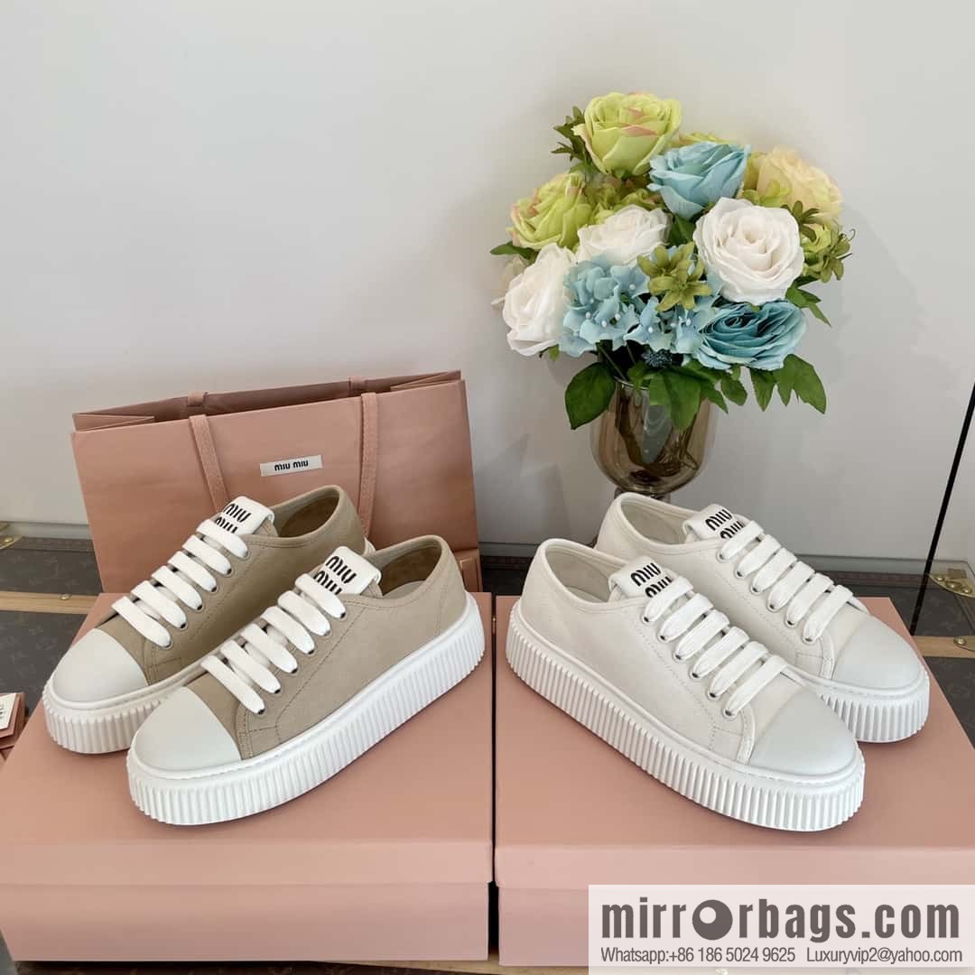 MIUMIU Miu Miu spring summer canvas platform sports cookie shoes