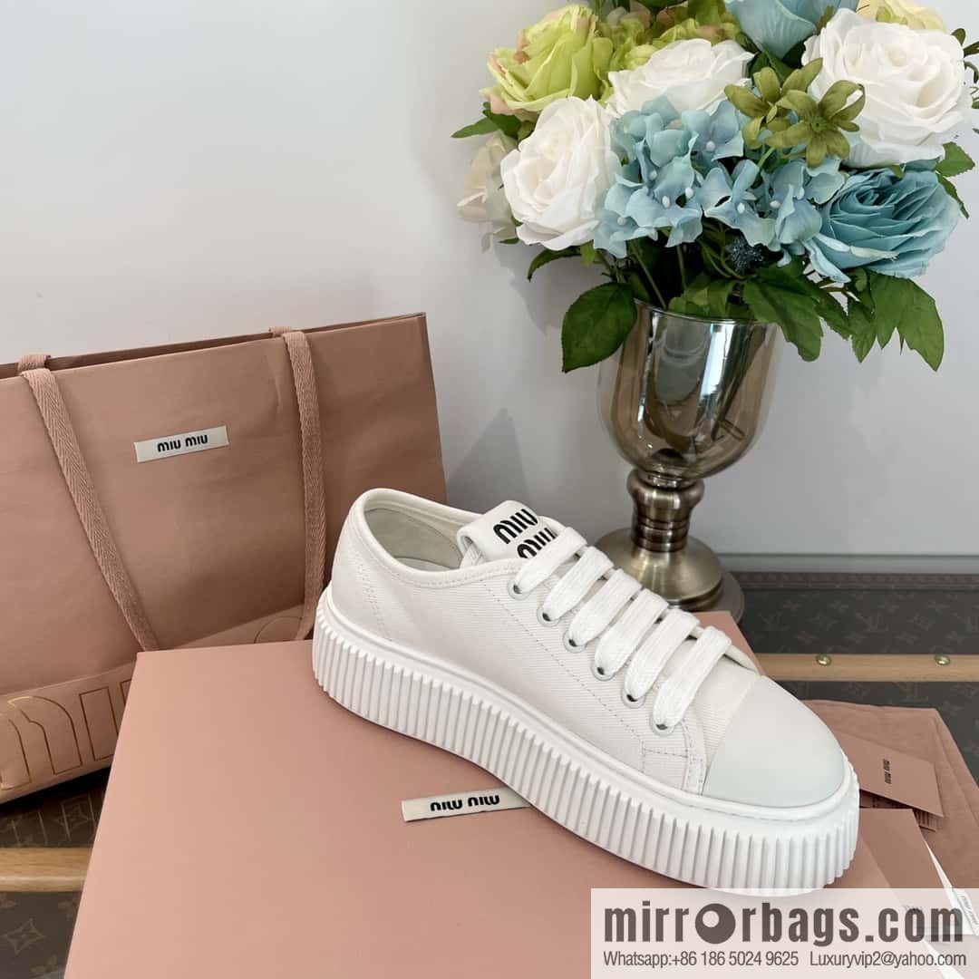 MIUMIU Miu Miu spring summer canvas platform sports cookie shoes