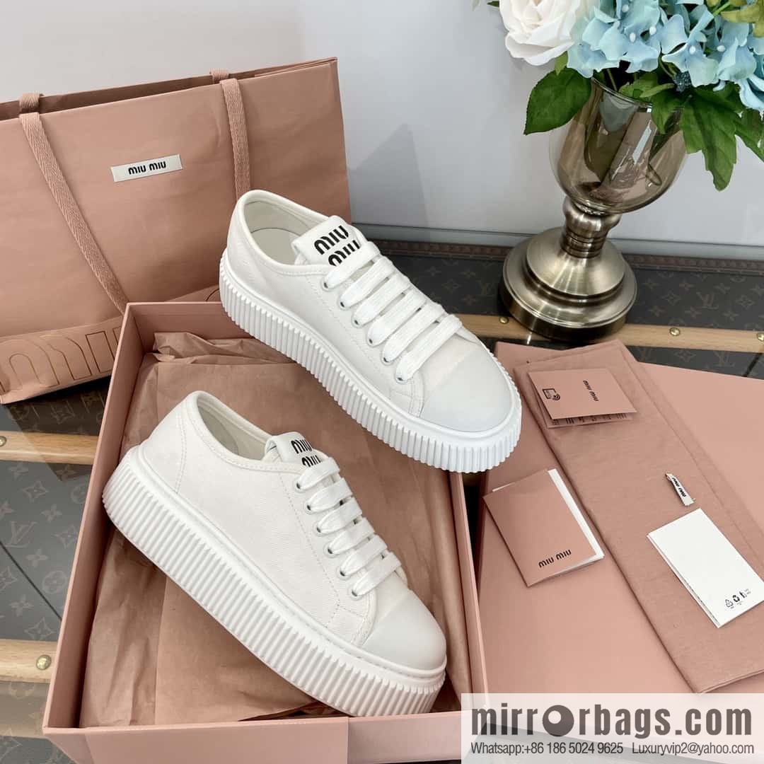 MIUMIU Miu Miu spring summer canvas platform sports cookie shoes