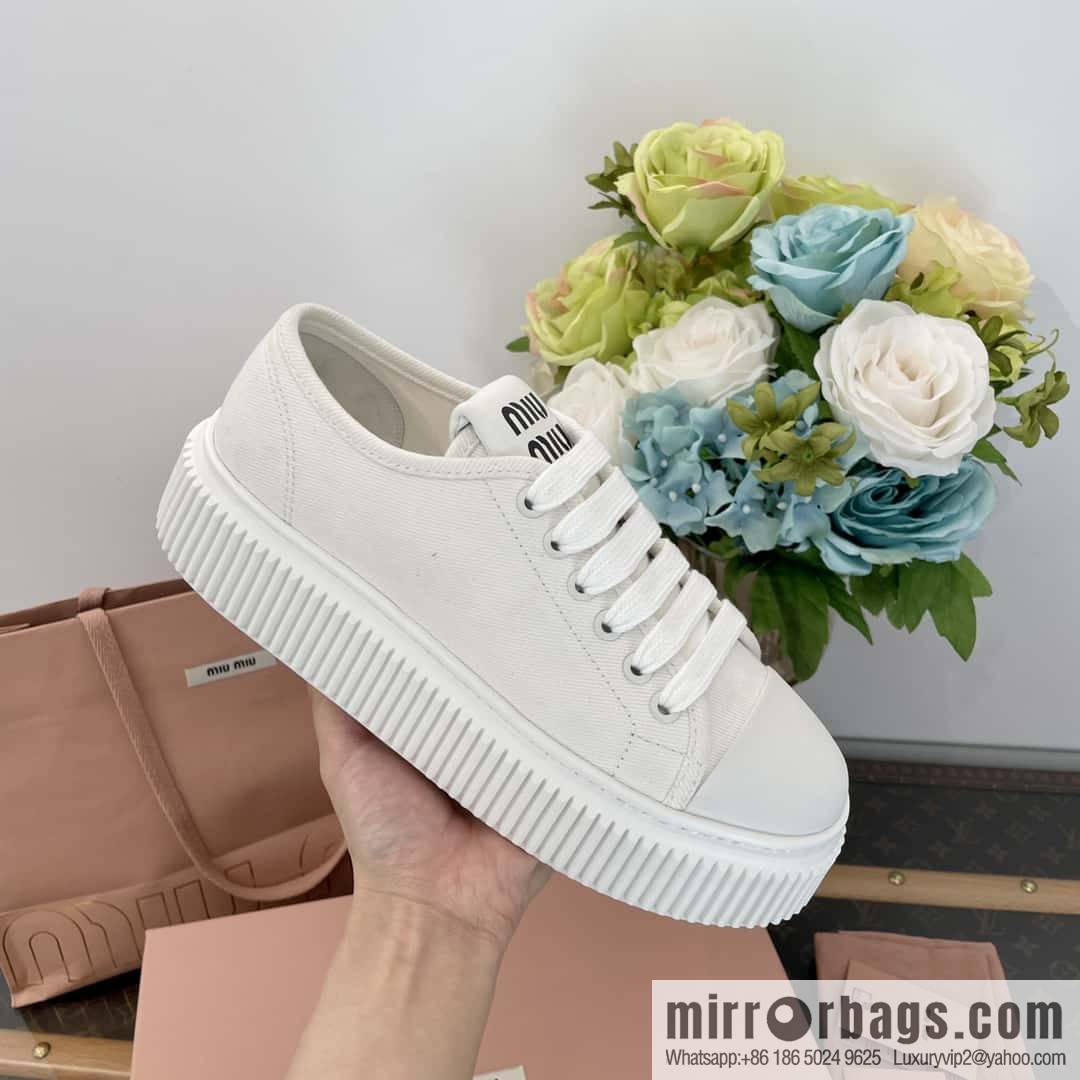 MIUMIU Miu Miu spring summer canvas platform sports cookie shoes