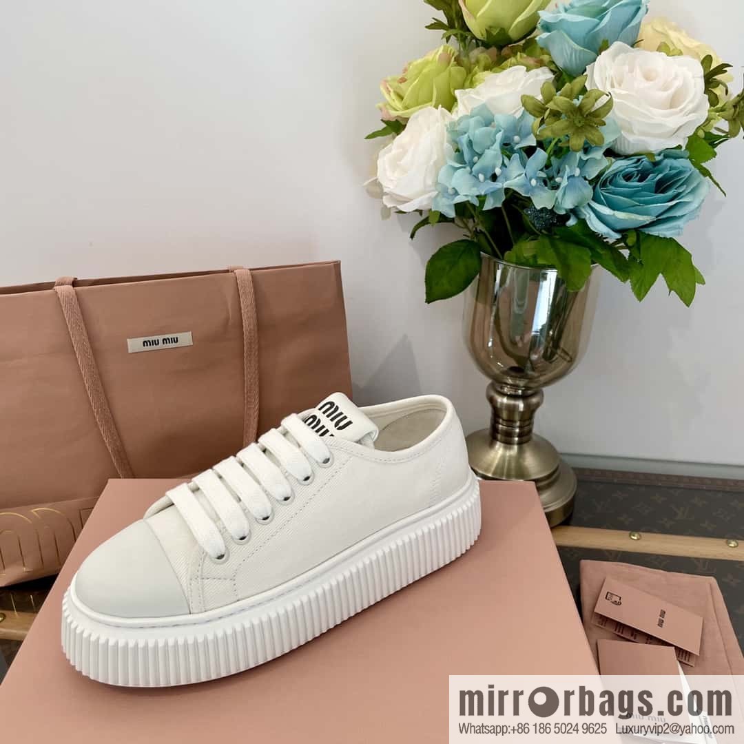 MIUMIU Miu Miu spring summer canvas platform sports cookie shoes