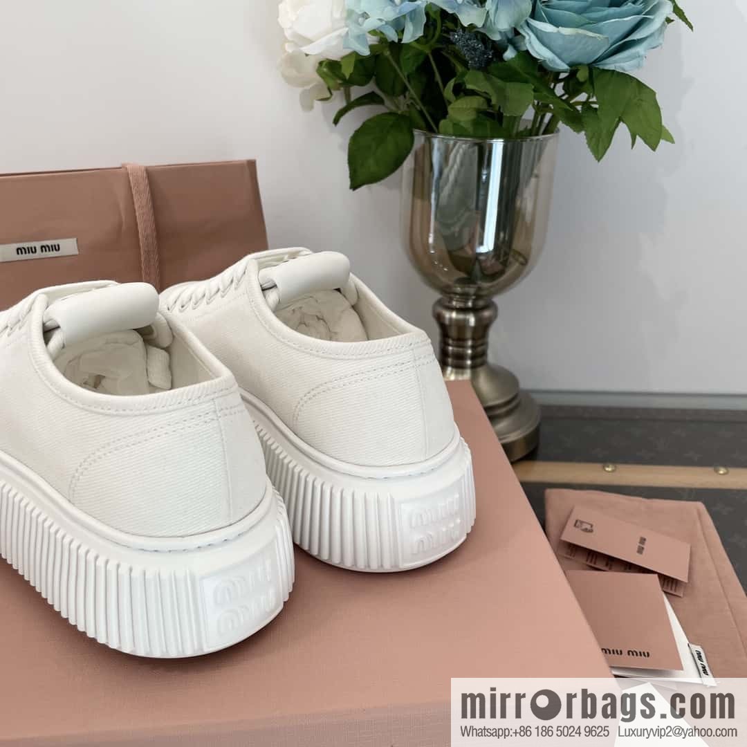MIUMIU Miu Miu spring summer canvas platform sports cookie shoes