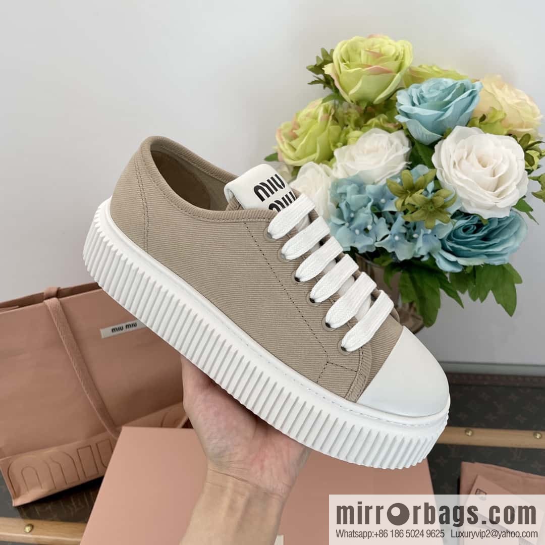 MIUMIU Miu Miu spring summer canvas platform sports cookie shoes