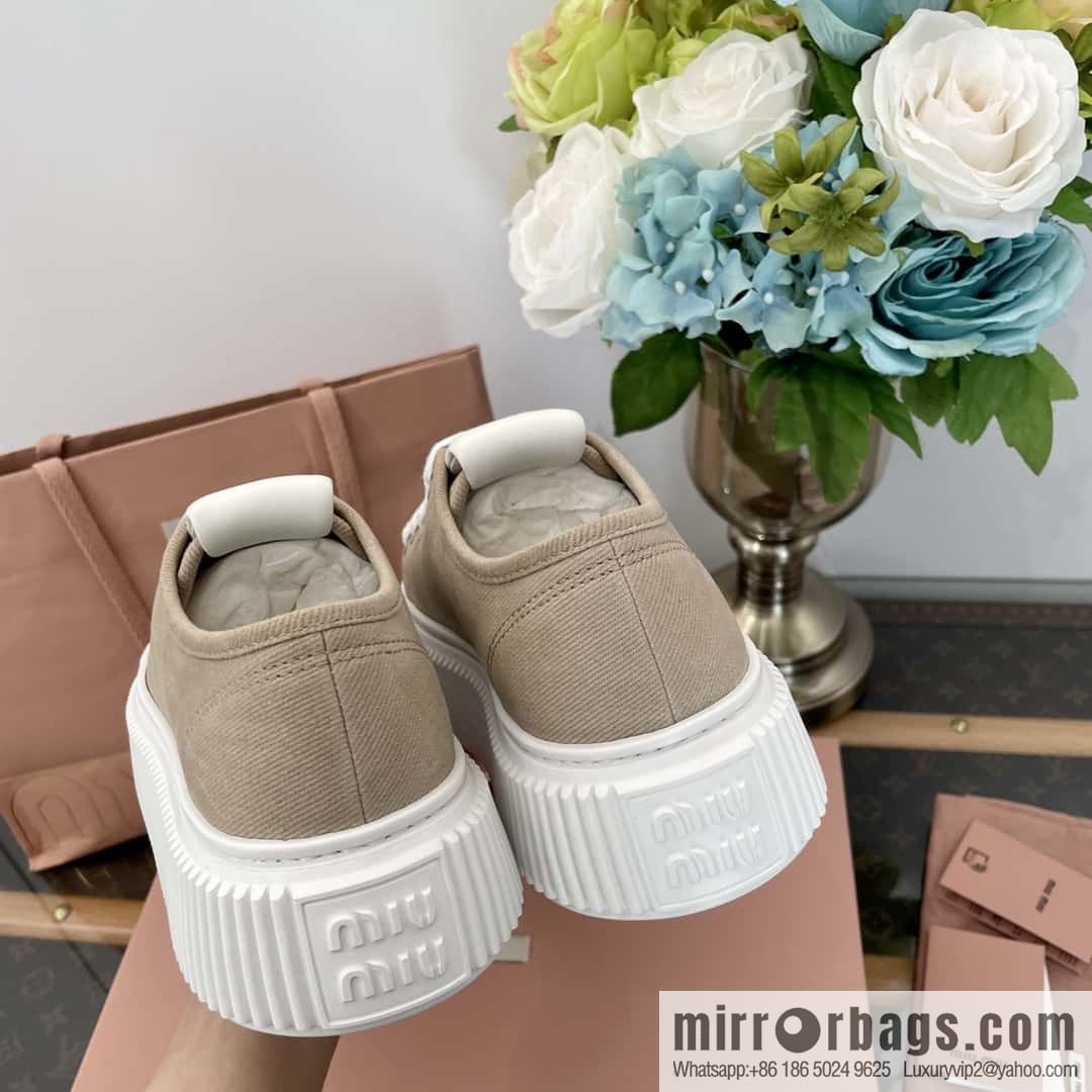 MIUMIU Miu Miu spring summer canvas platform sports cookie shoes