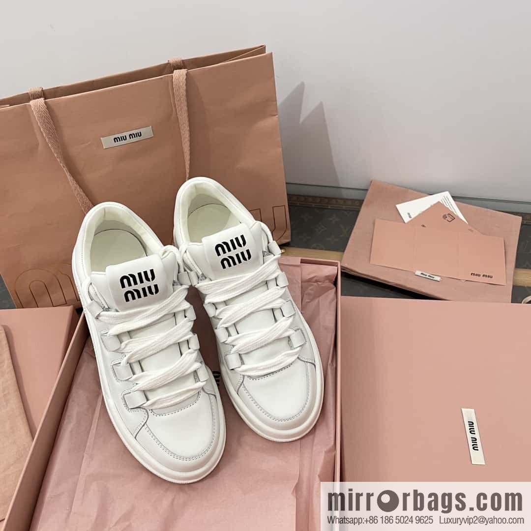MIUMIU Miu Miu spring and summer platform casual white shoes