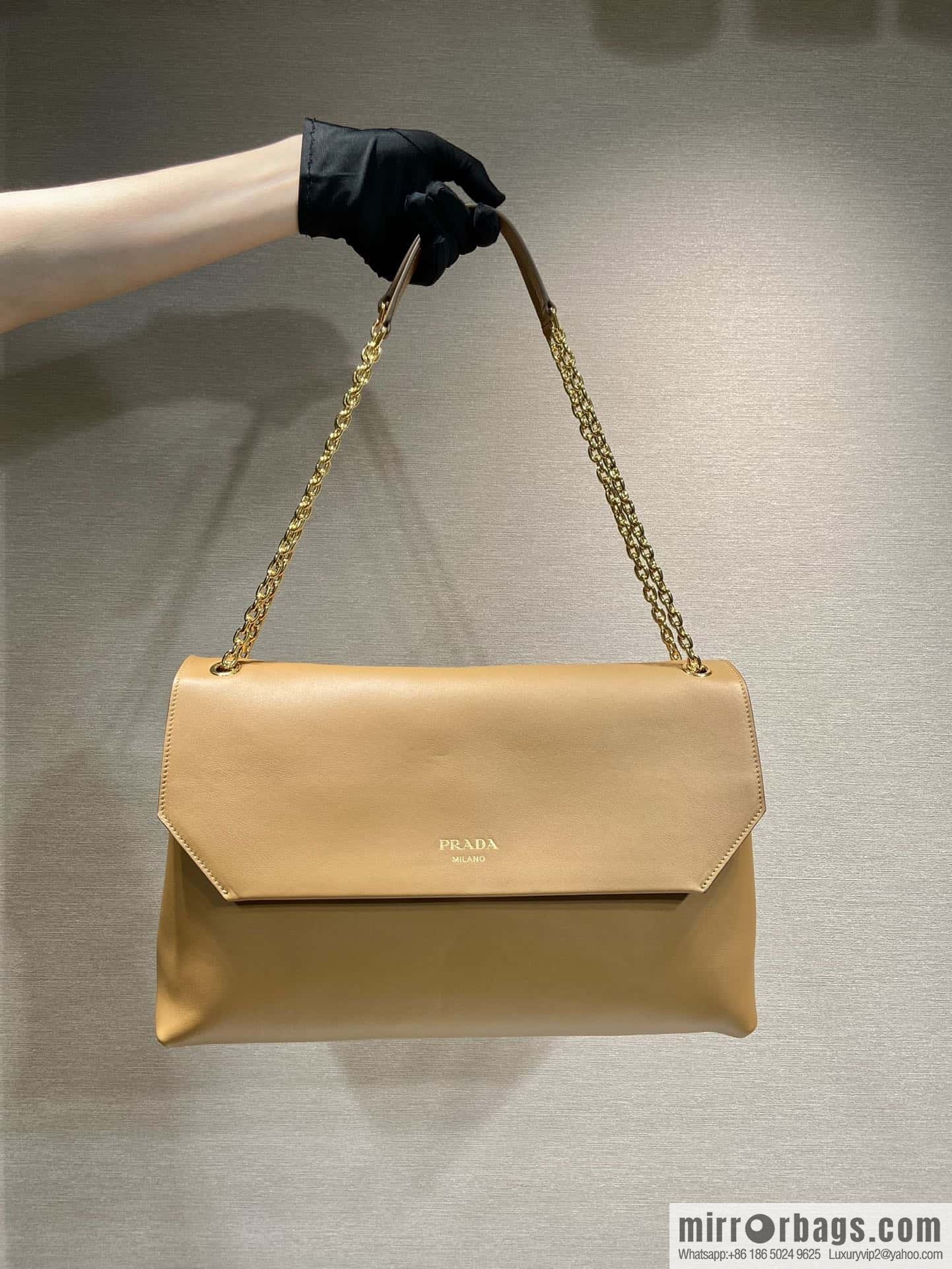 PRADA new flip women's bag 1BD068 caramel color
