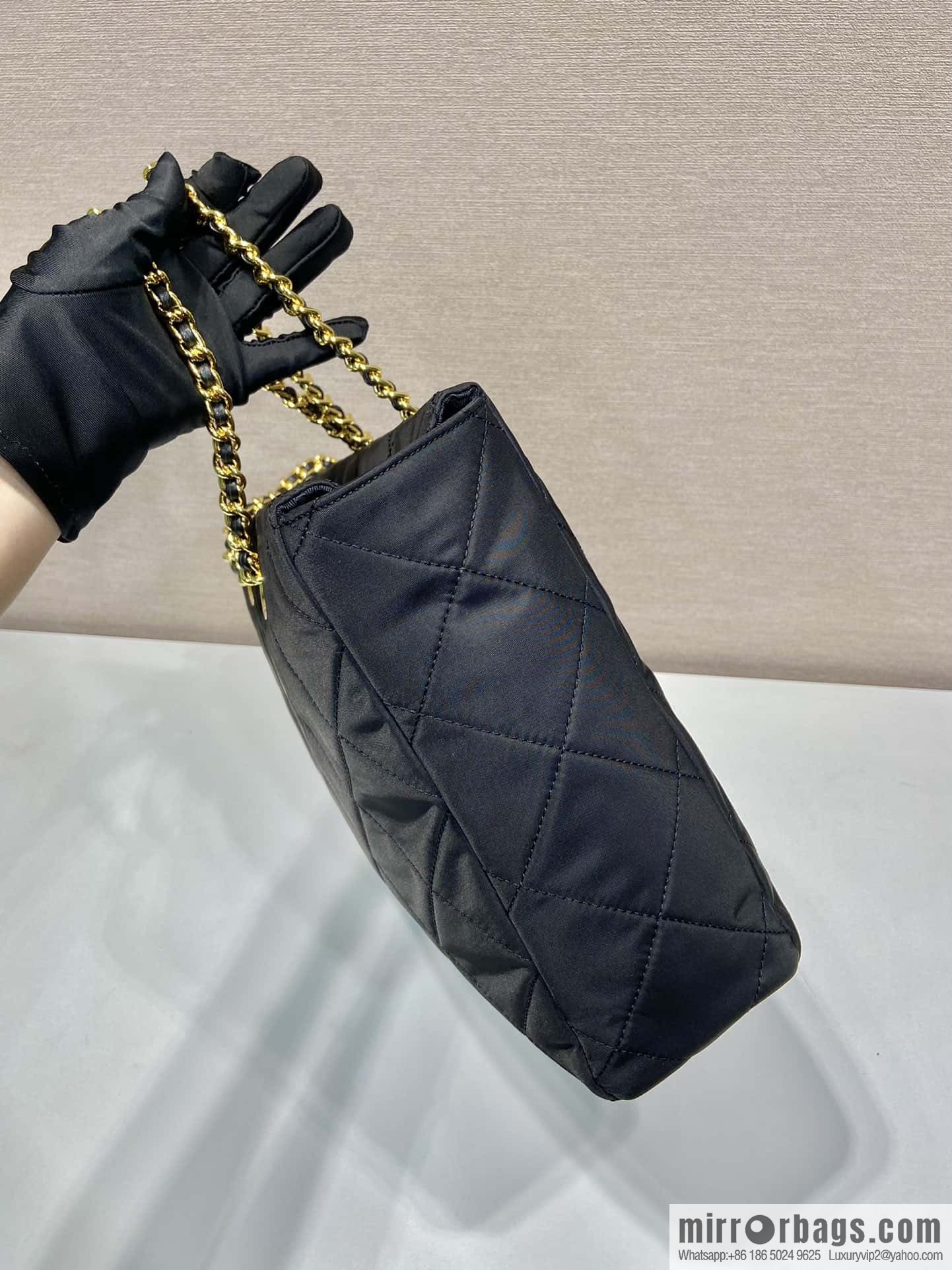 PRADA Vintage chain strap hobo bag large ๐ 1BG467