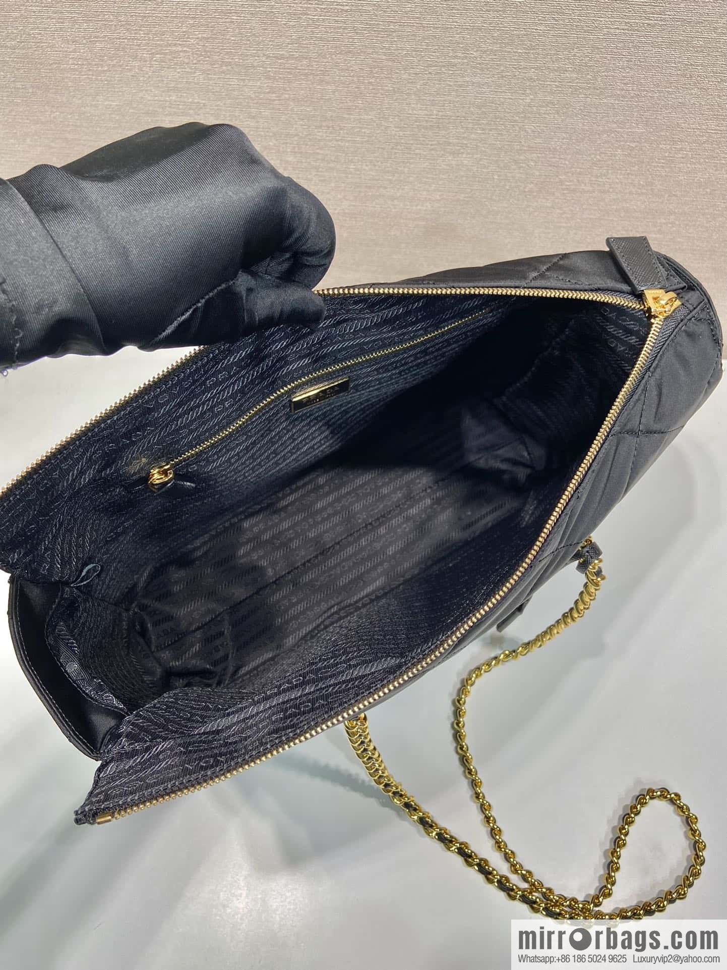 PRADA Vintage chain strap hobo bag large ๐ 1BG467