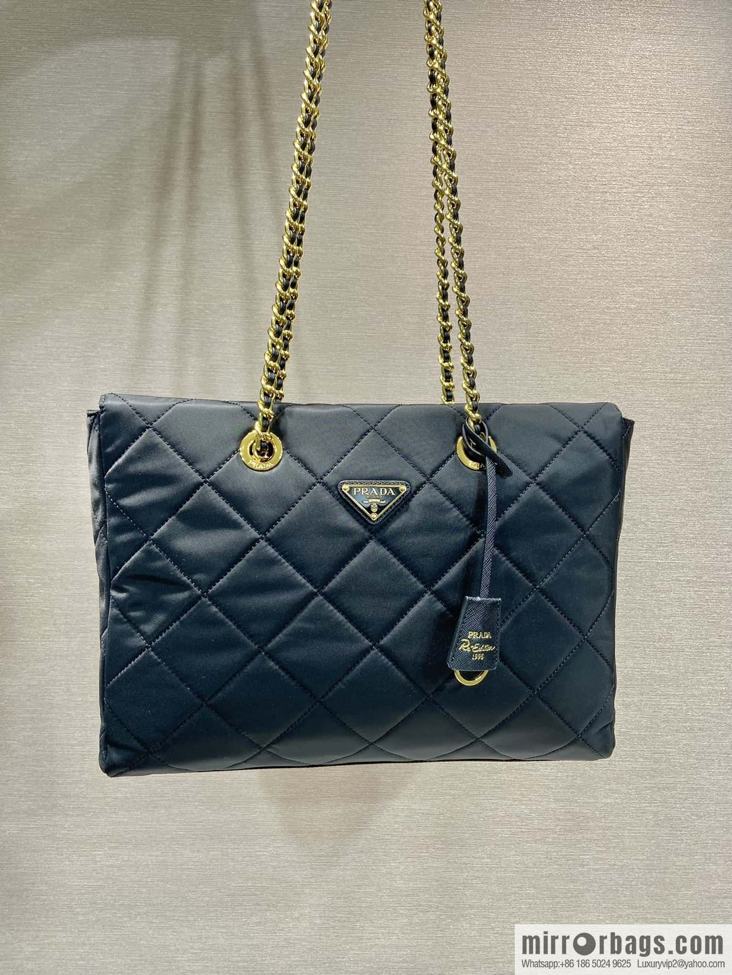 PRADA Vintage chain strap hobo bag large ๐ 1BG467