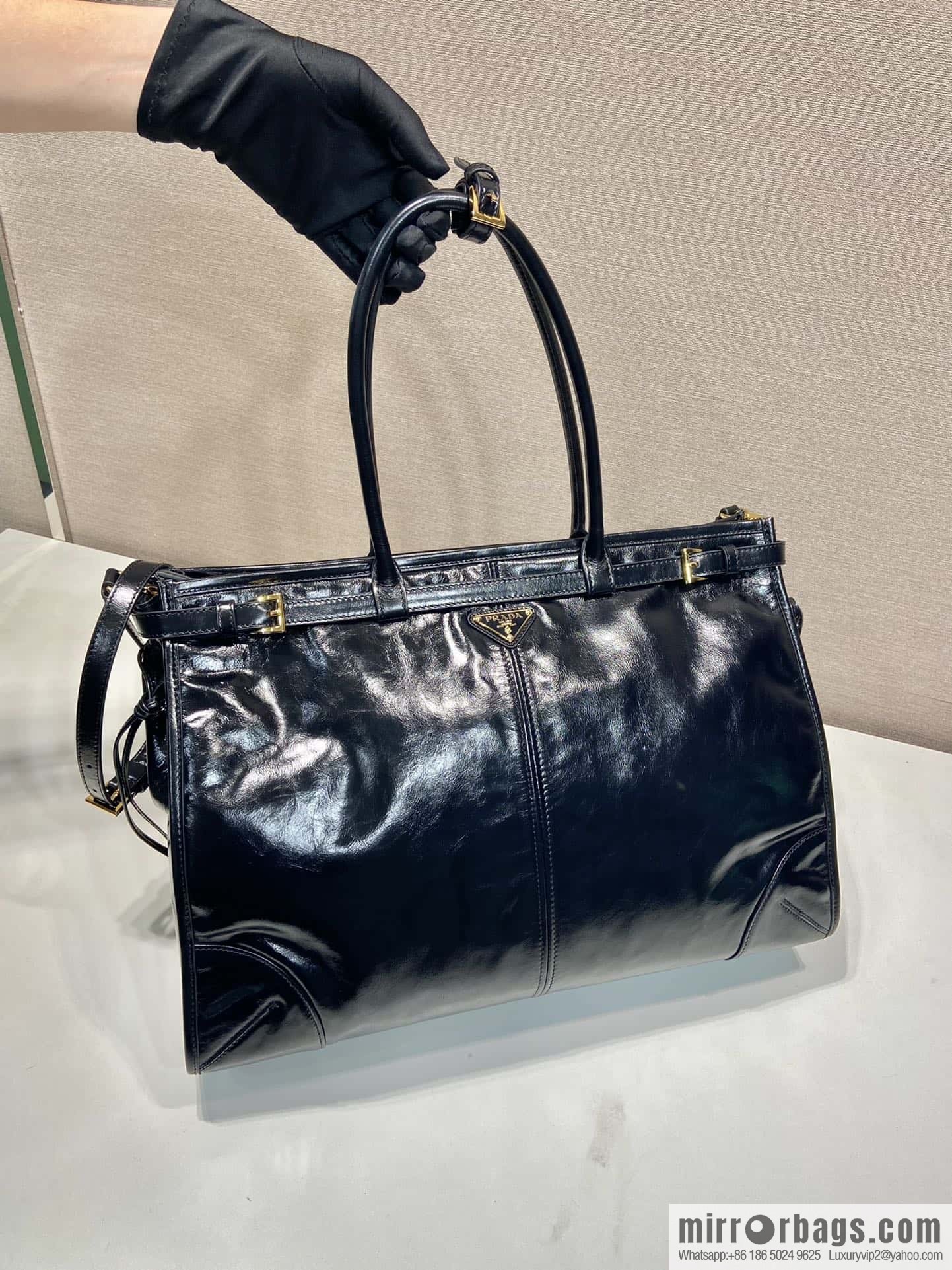 PRADA LusSolf oil wax leather crossbody bag 1BA439 extra large
