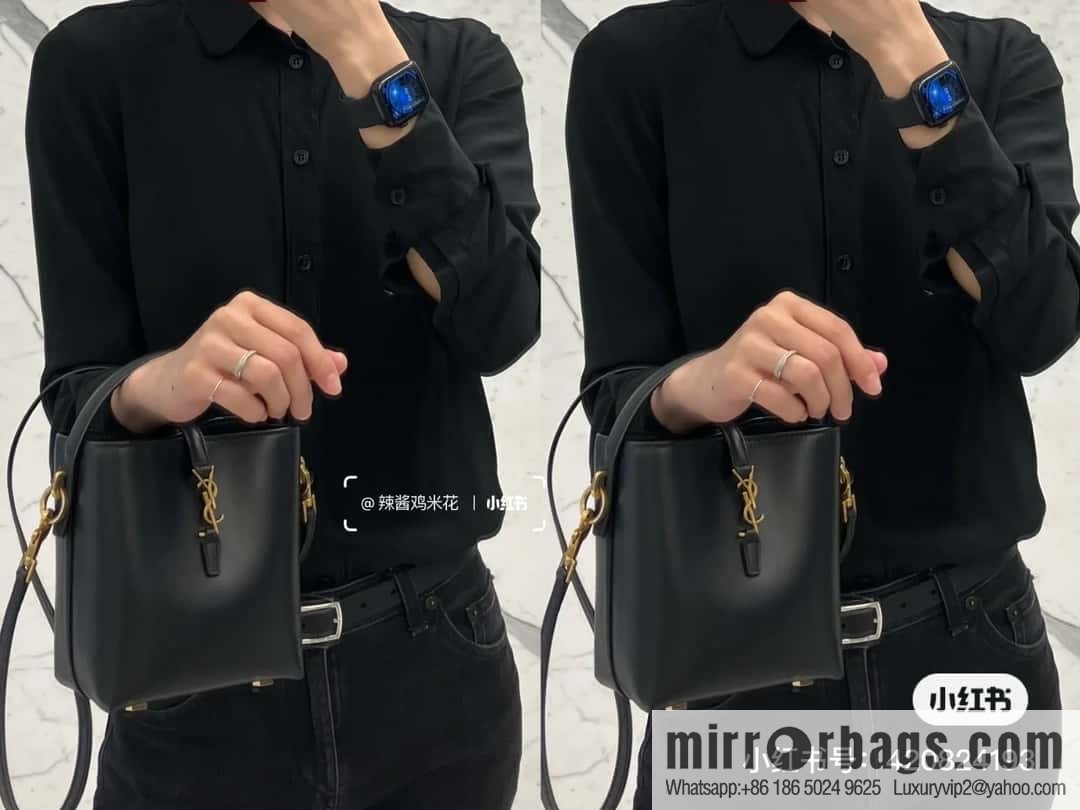 SAINT LAURENT YSL YSL summer new model YSL glossy leather (fabric) _ mini bucket bag 765870