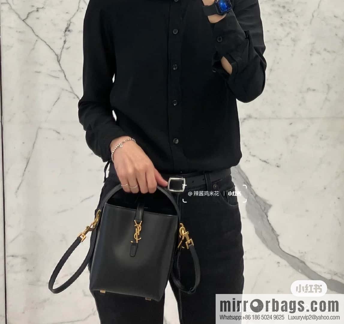 SAINT LAURENT YSL YSL summer new model YSL glossy leather (fabric) _ mini bucket bag 765870