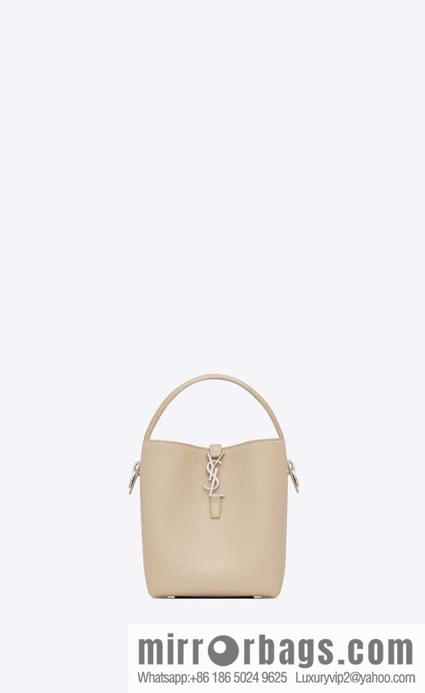 SAINT LAURENT Saint Laurent YSL summer new model _ small bucket bag 749036 milk tea silver