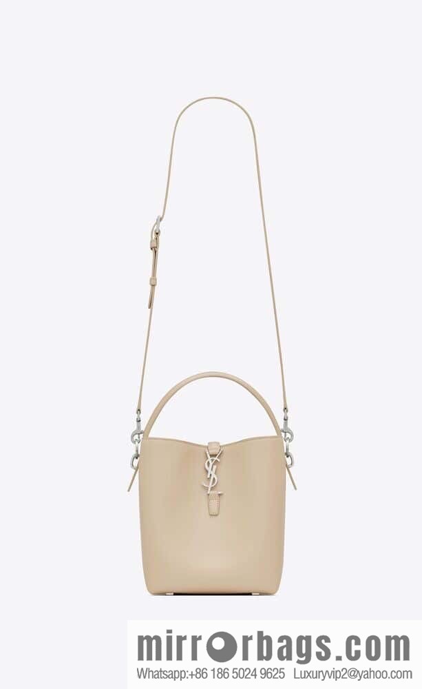 SAINT LAURENT Saint Laurent YSL summer new model _ small bucket bag 749036 milk tea silver