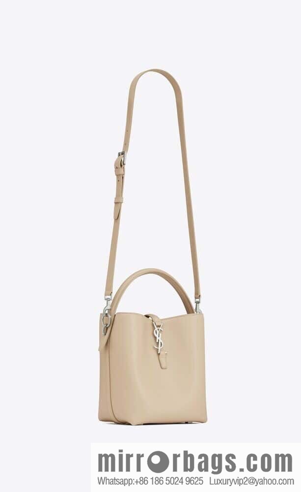 SAINT LAURENT Saint Laurent YSL summer new model _ small bucket bag 749036 milk tea silver