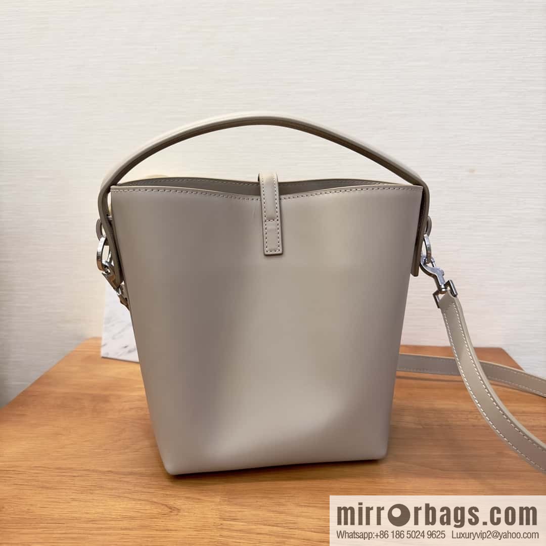 SAINT LAURENT Saint Laurent YSL summer new model _ small bucket bag 749036 milk tea silver