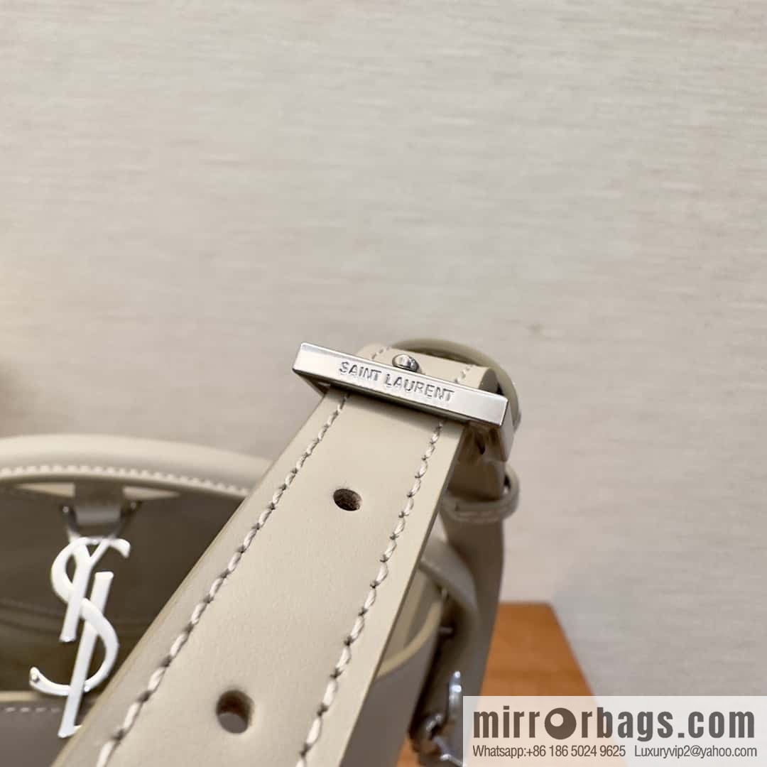 SAINT LAURENT Saint Laurent YSL summer new model _ small bucket bag 749036 milk tea silver