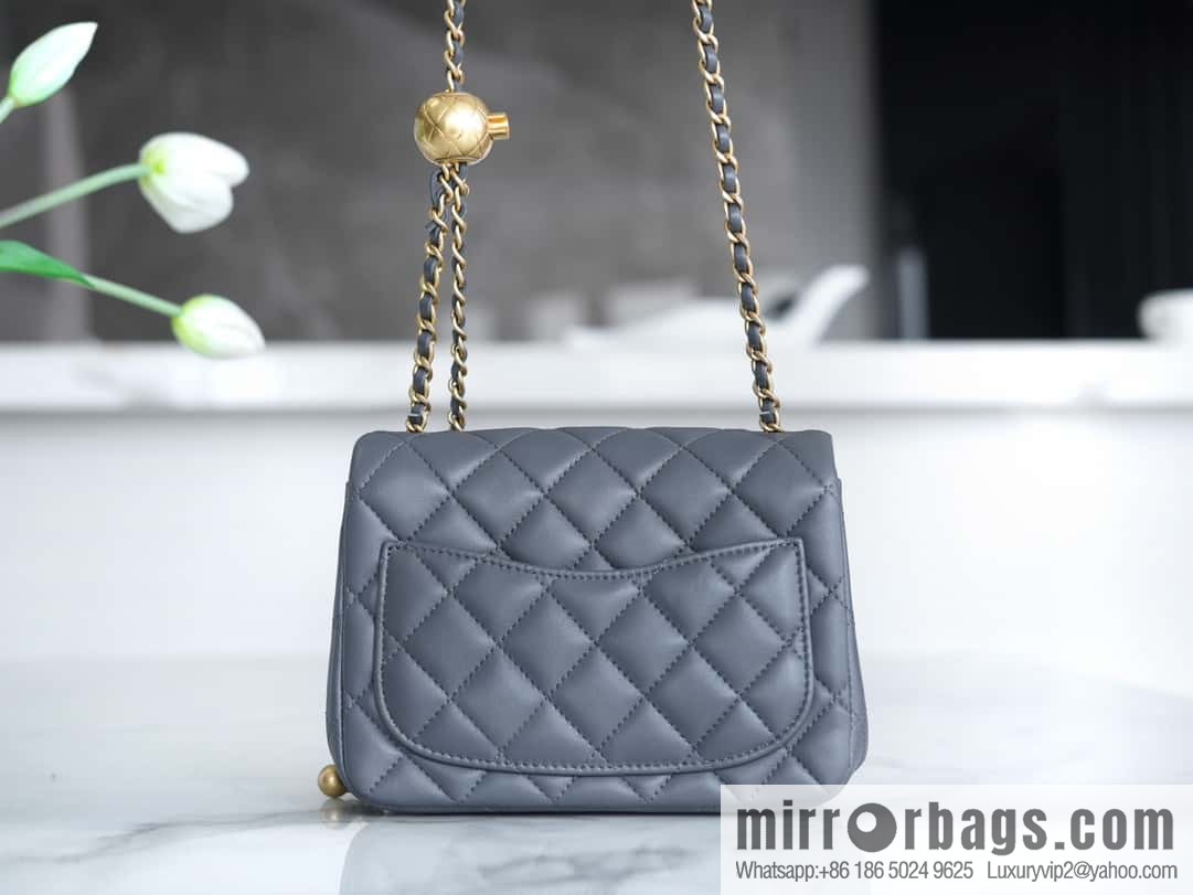 CHANEL Metal Ball Square Fatty AS1786 Dark Grey