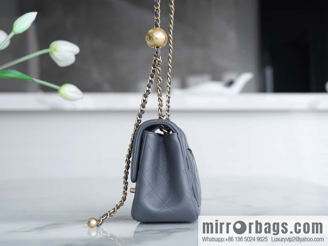 CHANEL Metal Ball Square Fatty AS1786 Dark Grey