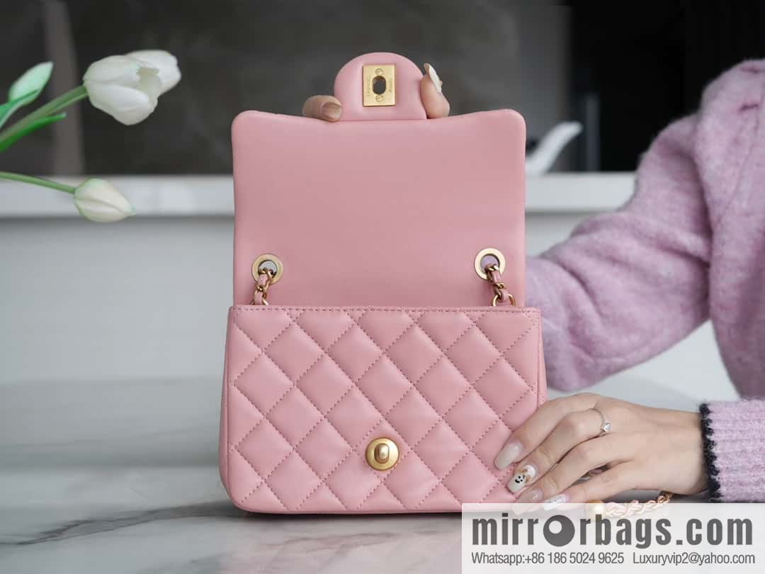 CHANEL Metal ball square fat man AS1786 pink