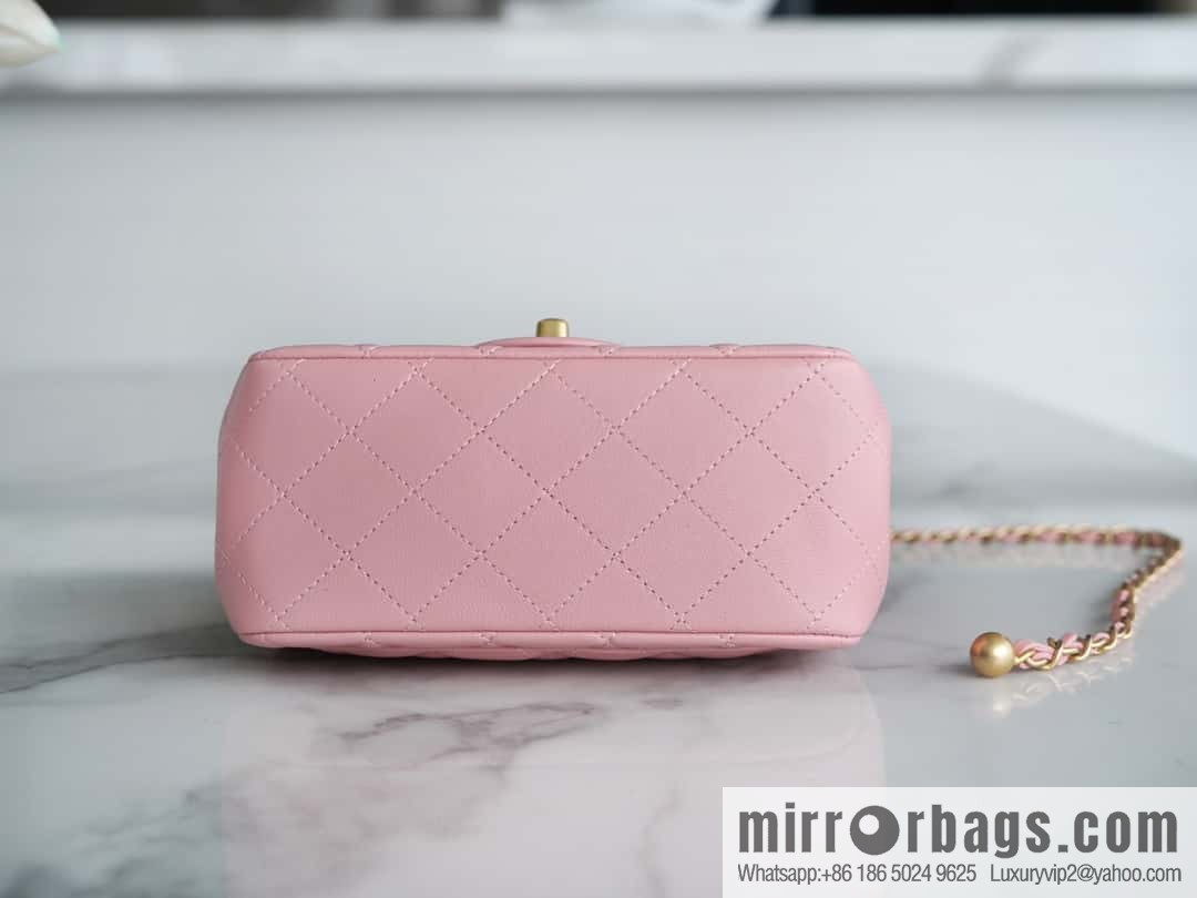 CHANEL Metal ball square fat man AS1786 pink