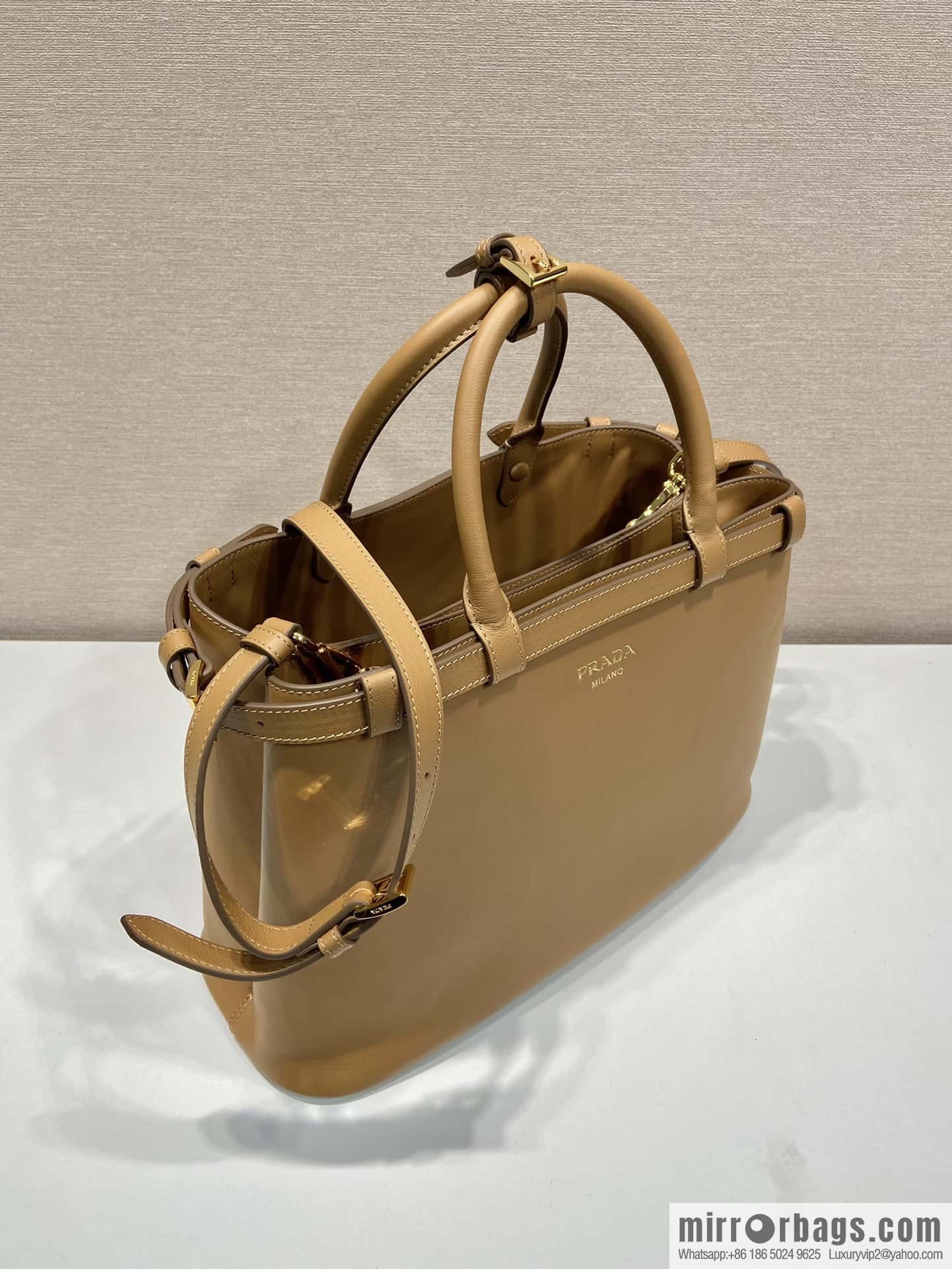 PRADA imported calfskin tote bag 1BA417 large