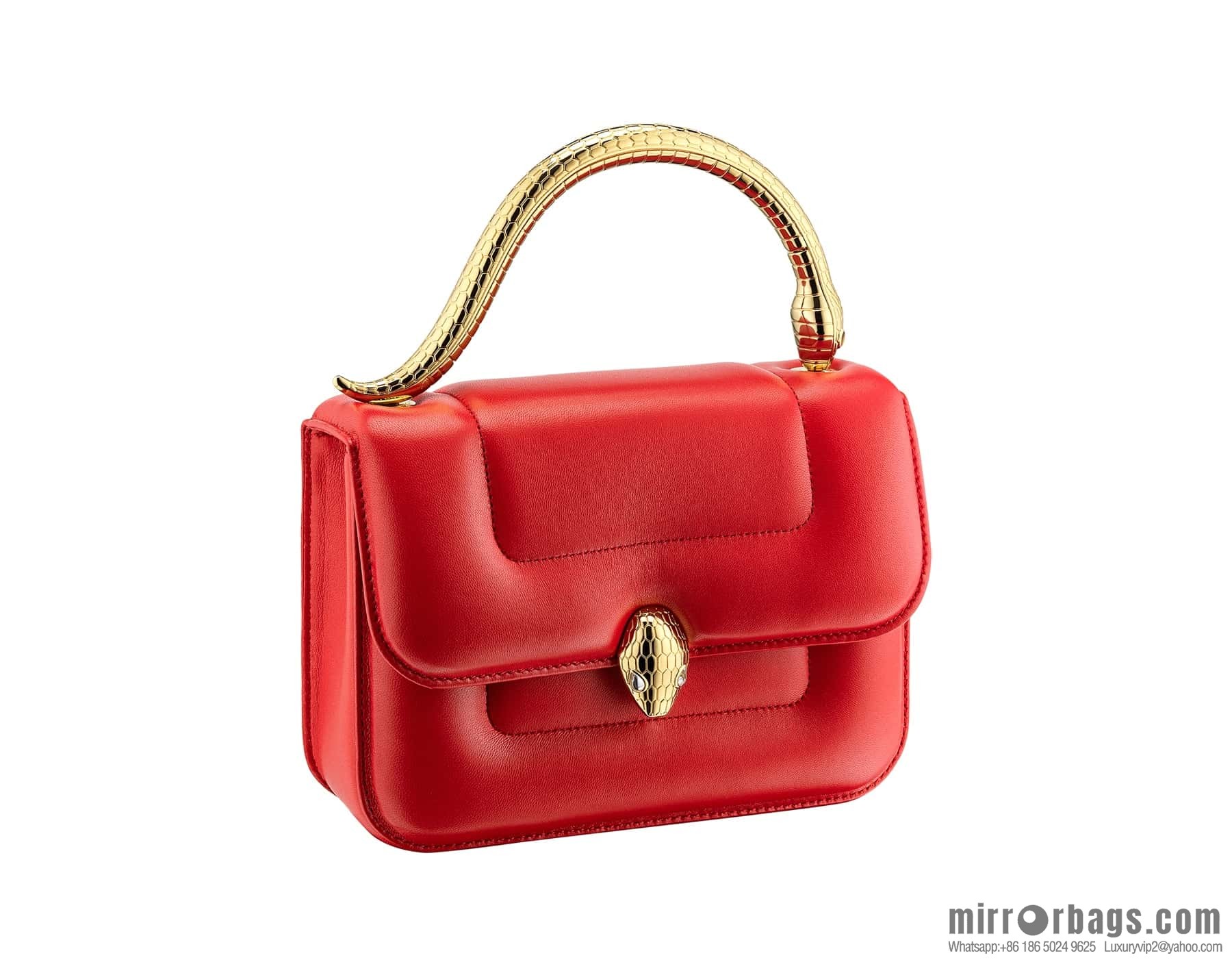 BVLGARI Bulgari joint design limited edition Mary Katrantzou snakehead bag 291071 red 19CM
