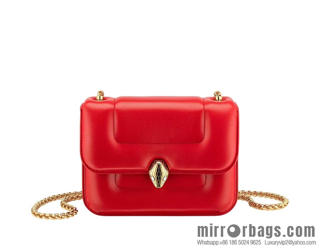 BVLGARI Bulgari joint design limited edition Mary Katrantzou snakehead bag 291071 red 19CM