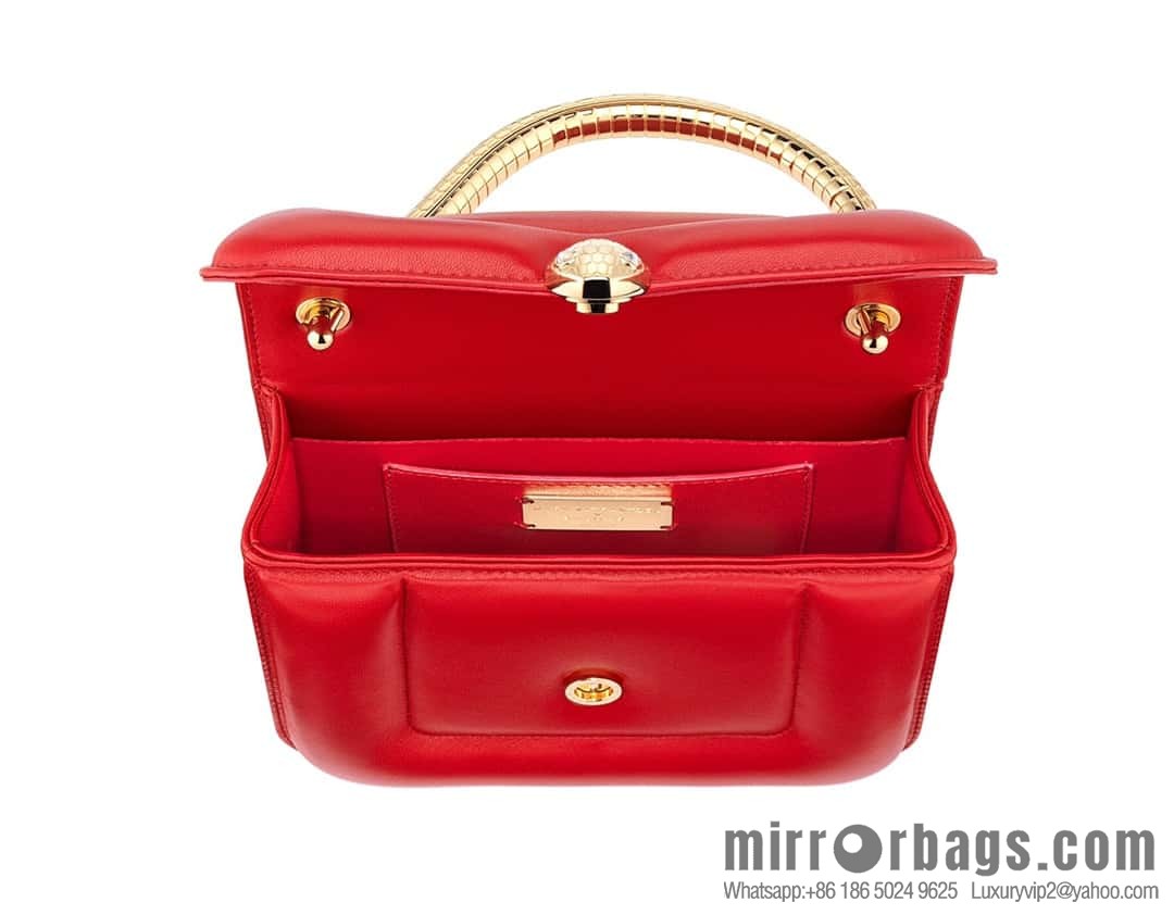 BVLGARI Bulgari joint design limited edition Mary Katrantzou snakehead bag 291071 red 19CM