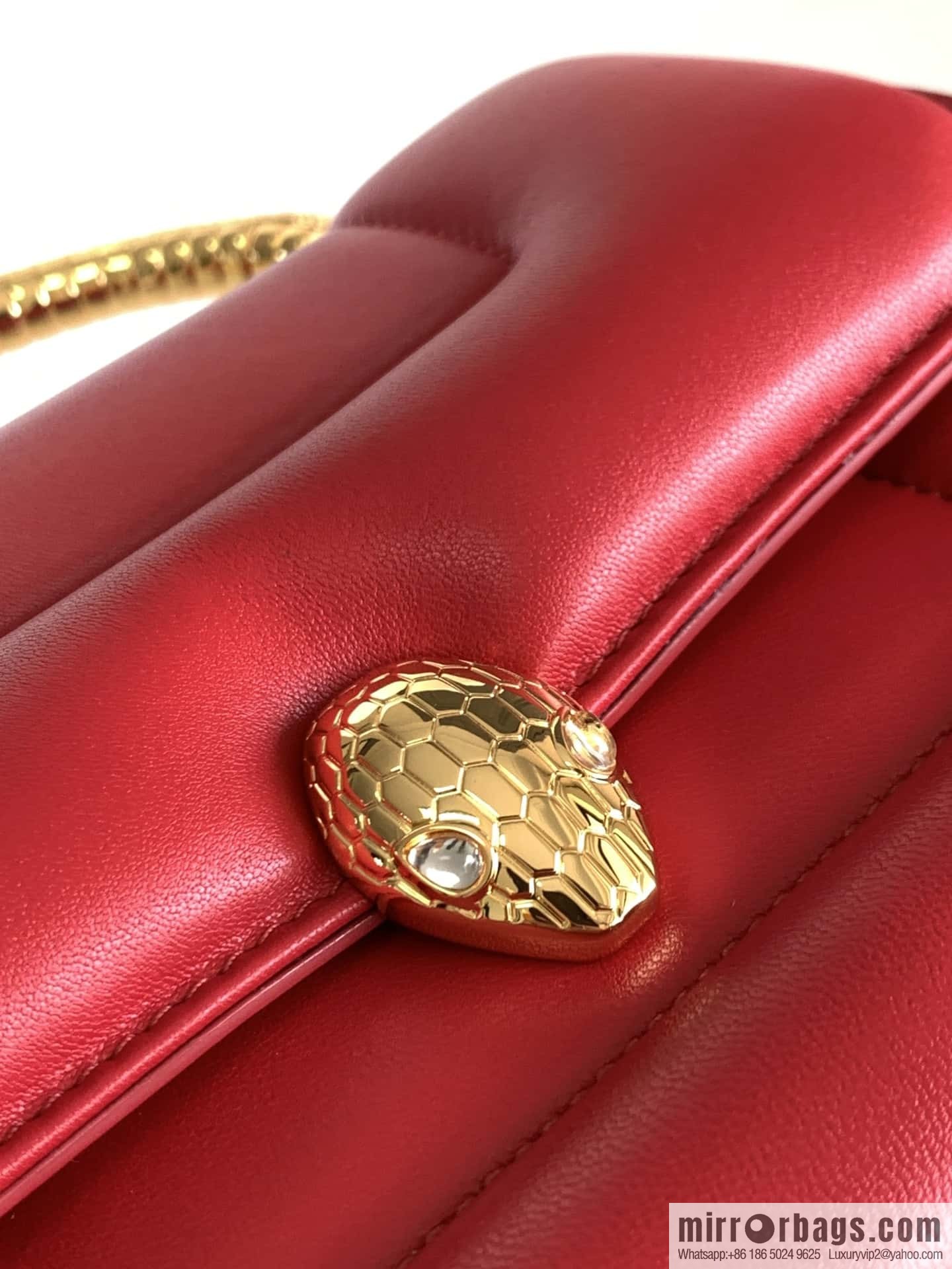 BVLGARI Bulgari joint design limited edition Mary Katrantzou snakehead bag 291071 red 19CM